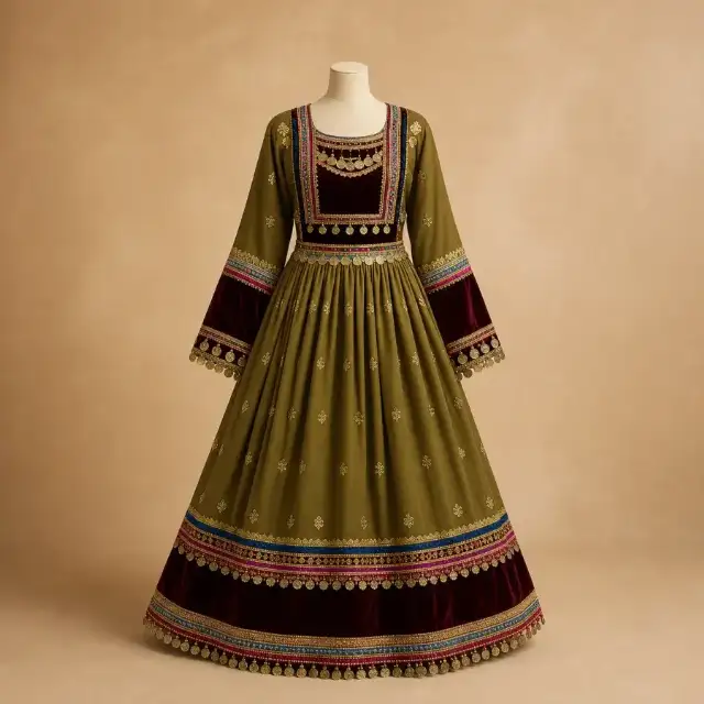 لباس هزارگی طلایی